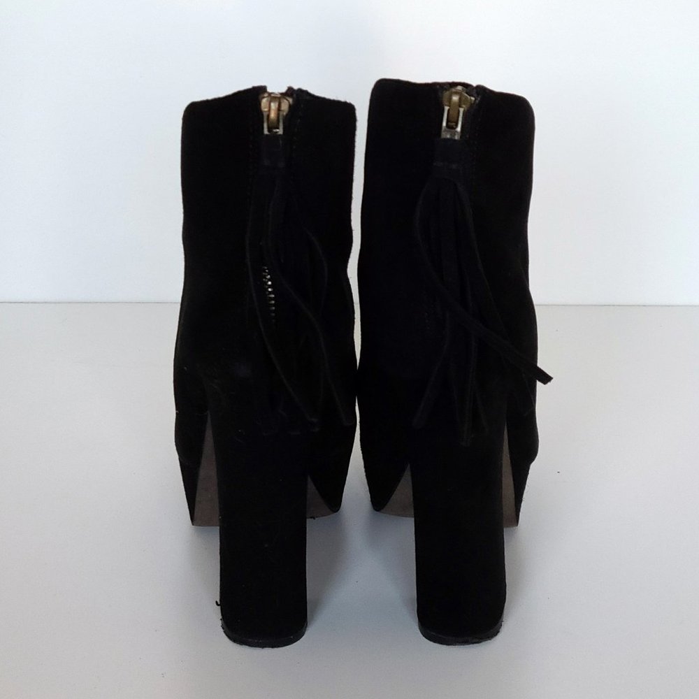 Black Suede Steve Madden Gavvin Platform Booties Size 7.5 - Picture 4 of 7